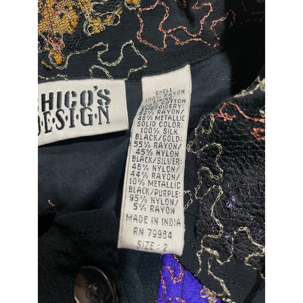 Vtg Chico's Design Patchwork Lightweight Jacket A… - image 6